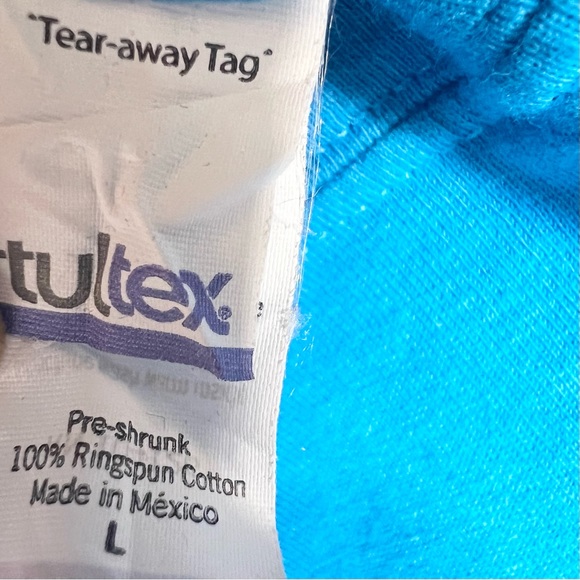 Meh. Electric Blue Funny Short Sleeve T-Shirt Women’s Size Large - Picture 6 of 6